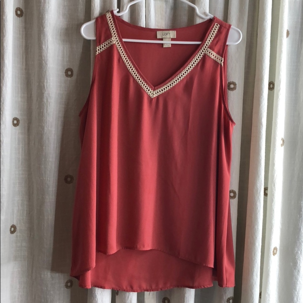 LOFT blouse with crochet detail